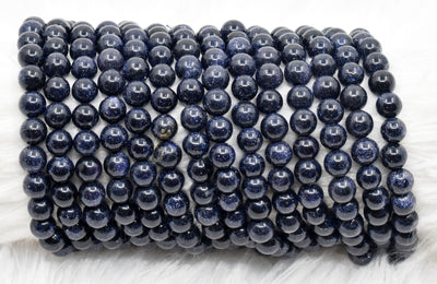 Blue Sandstone Beads, Natural Round Crystal Beads 6mm to 10mm