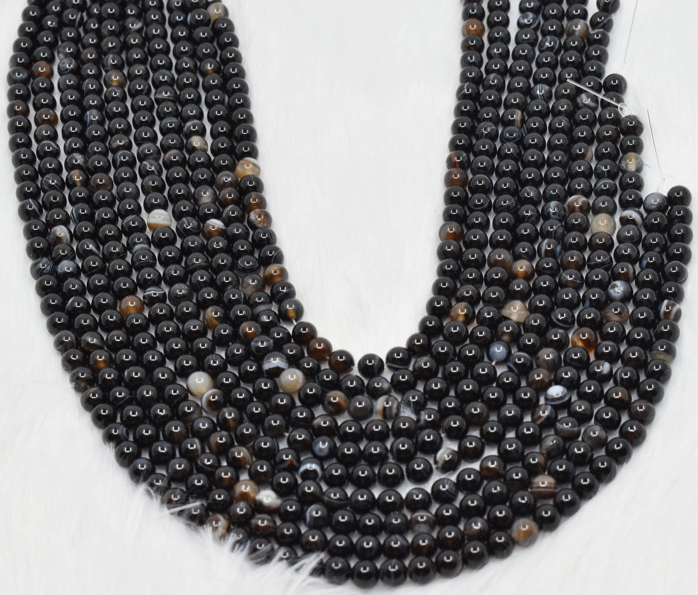 Black Sulemani Agate Beads, Natural Round Crystal Beads 6mm to 12mm