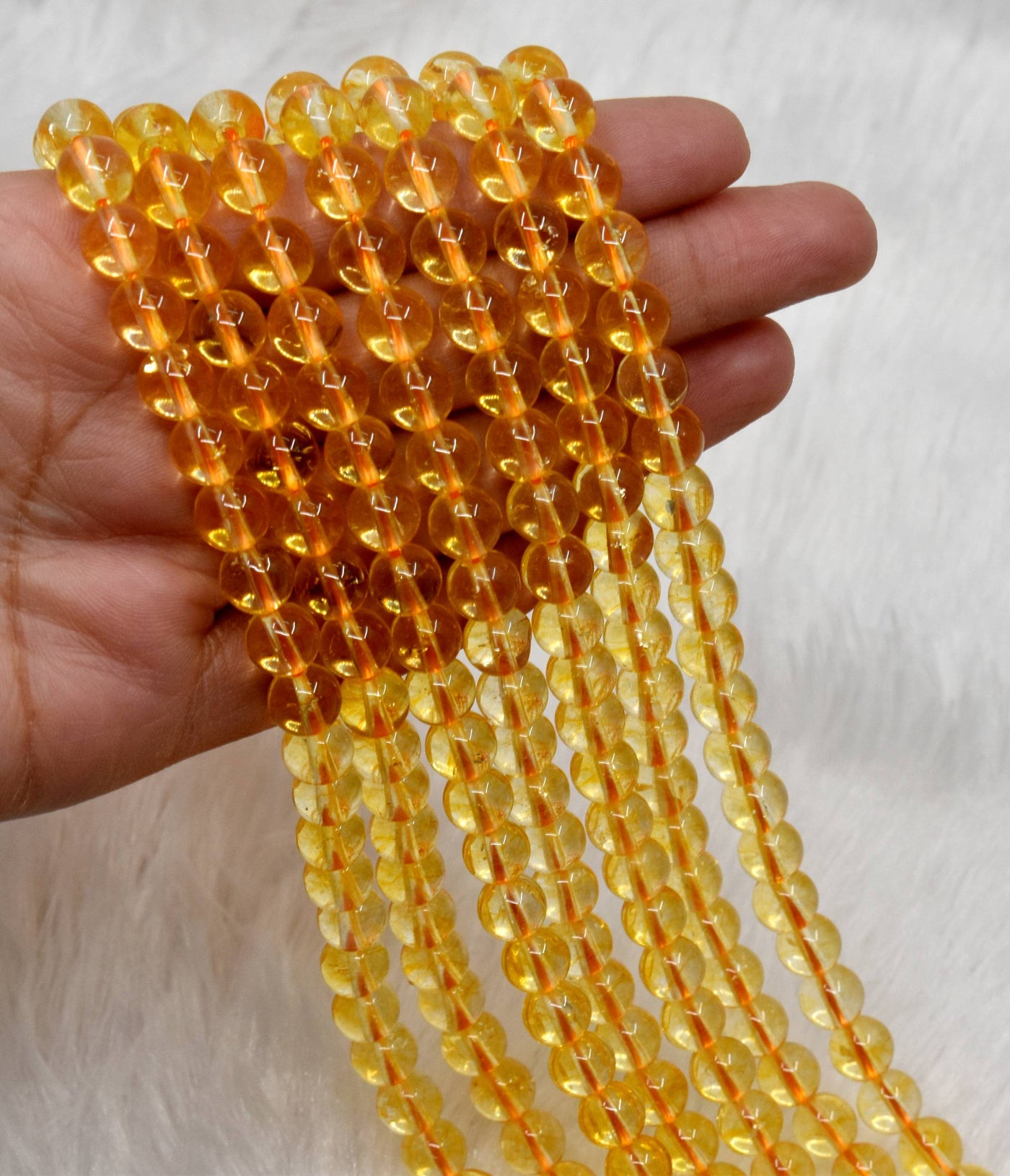 Natural Citrine Beads, Natural Round Crystal Beads 6mm to 10mm