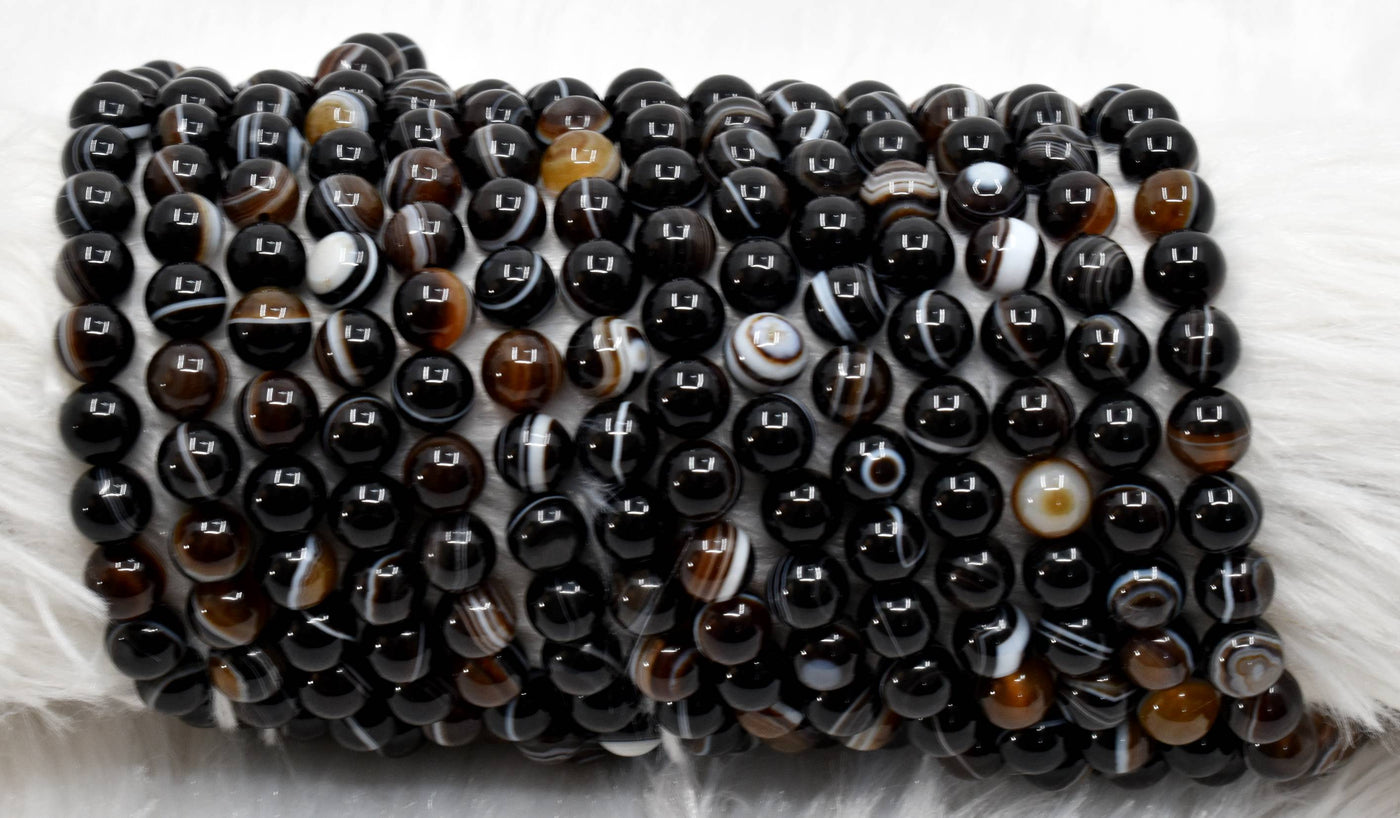 Black Eye Agate AAA Grade 6mm, 8mm, 10mm Round Beads