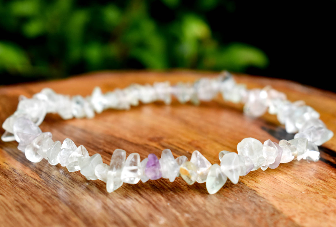 Natural Multi Fluorite Chip Bracelets,  Loose Crystal Gemstone Chip Bracelets ~ Healing Chip Bracelet