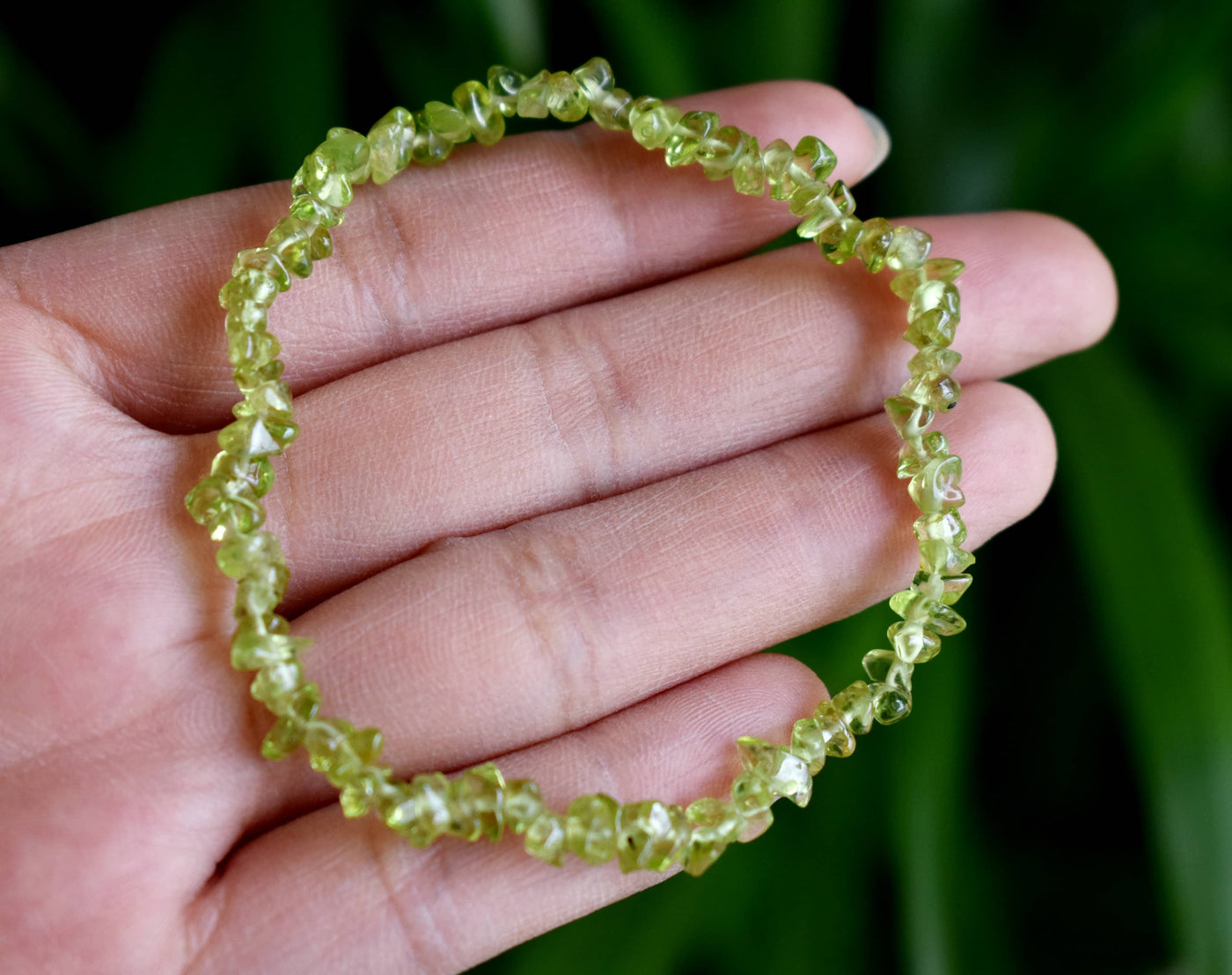 Natural Peridot Chip Bracelets,  Loose Crystal Gemstone Chip Bracelets ~ Healing Chip Bracelet