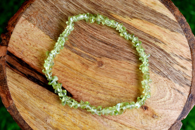 Natural Peridot Chip Bracelets,  Loose Crystal Gemstone Chip Bracelets ~ Healing Chip Bracelet