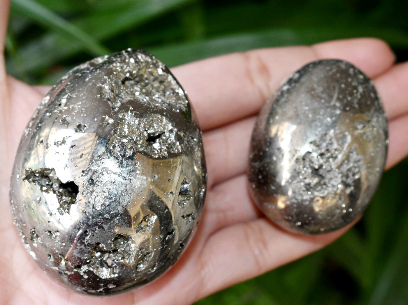 Pyrite Druzy Eggs Stone, Pyrite Crystal Egg ~ Natural Raw Metaphysical Gemstone