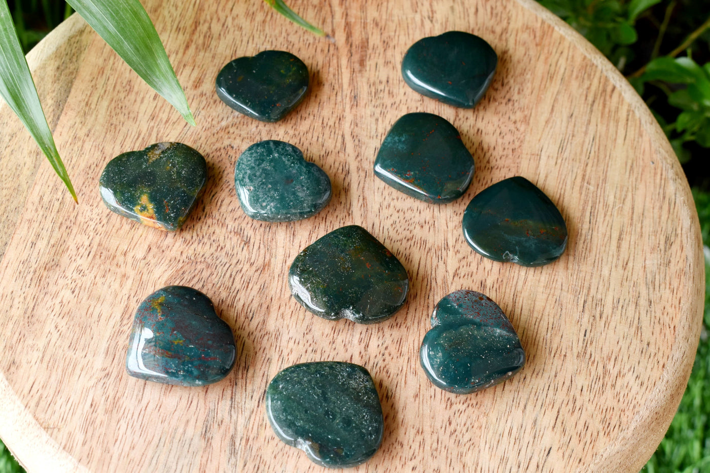 Bloodstone Heart Crystal, Puffy Mini 1 Inch Pocket Crystal Heart