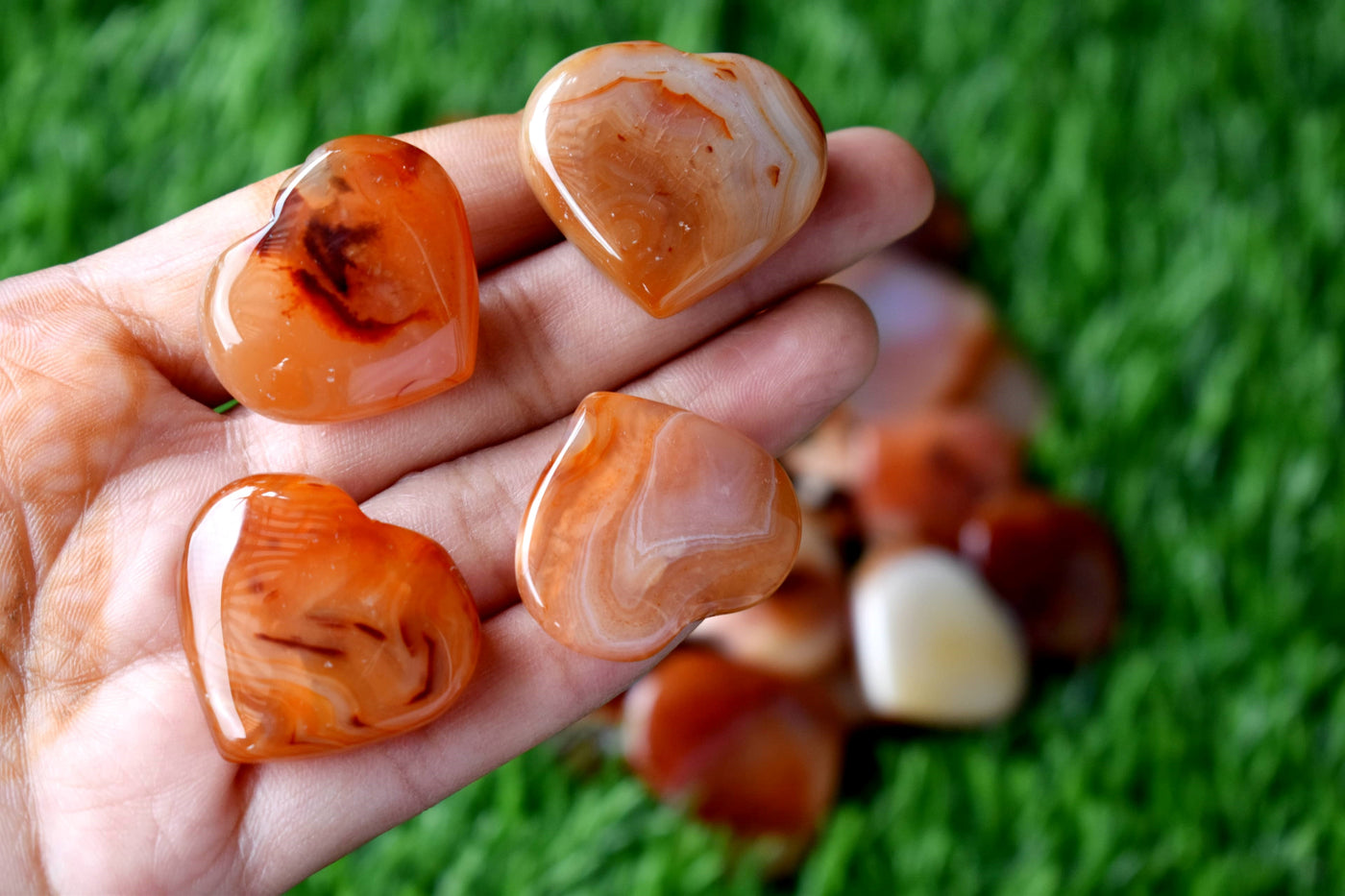 Carnelian Heart Crystal, Puffy Mini 1 Inch Pocket Crystal Heart