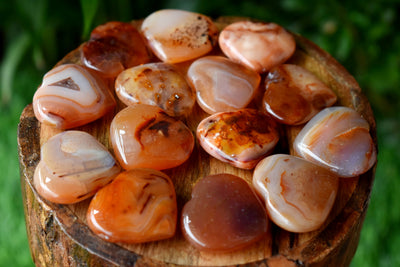 Carnelian Heart Crystal, Puffy Mini 1 Inch Pocket Crystal Heart