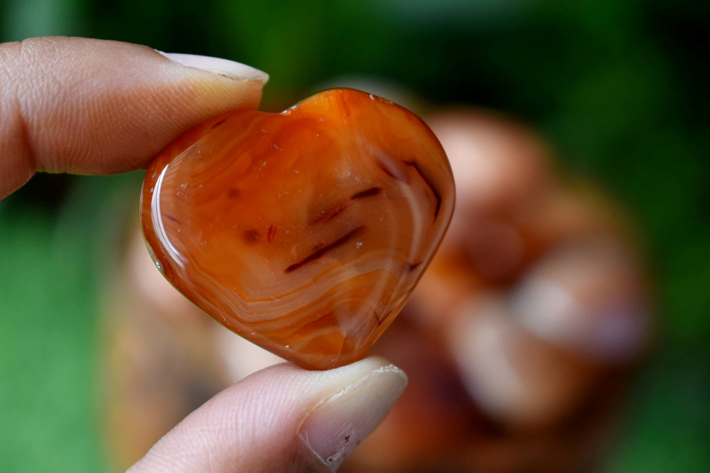 Carnelian Heart Crystal, Puffy Mini 1 Inch Pocket Crystal Heart