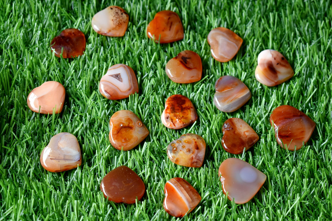 Carnelian Heart Crystal, Puffy Mini 1 Inch Pocket Crystal Heart