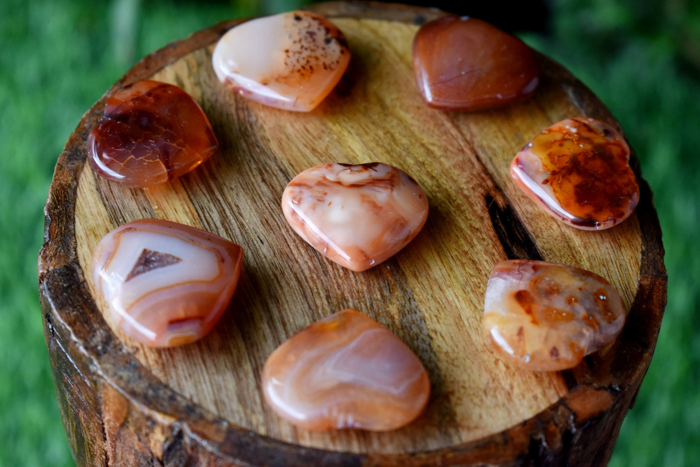 Carnelian Heart Crystal, Puffy Mini 1 Inch Pocket Crystal Heart