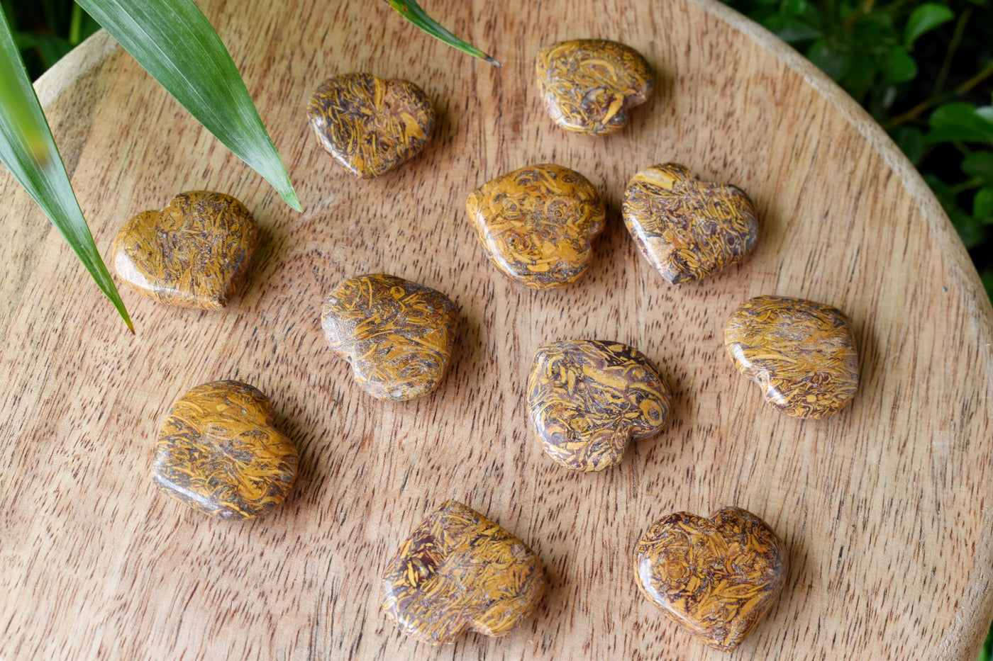 Elephant Jasper Heart Crystal, Puffy Mini 1 Inch Pocket Crystal Heart