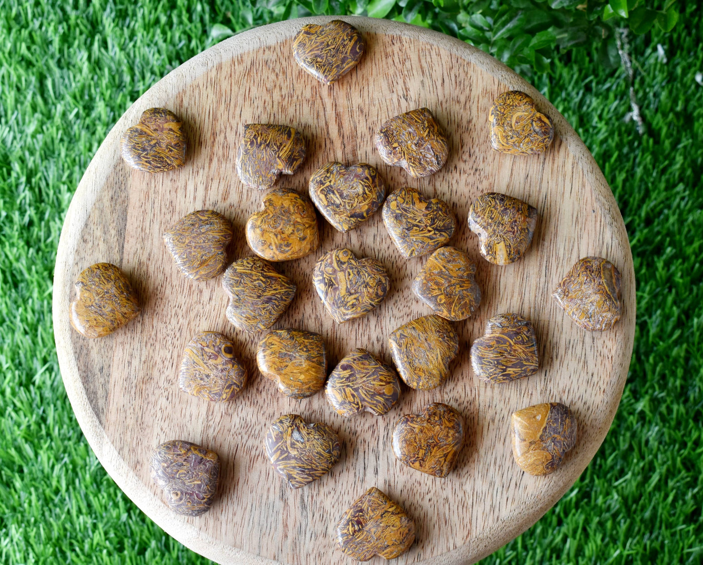 Elephant Jasper Heart Crystal, Puffy Mini 1 Inch Pocket Crystal Heart