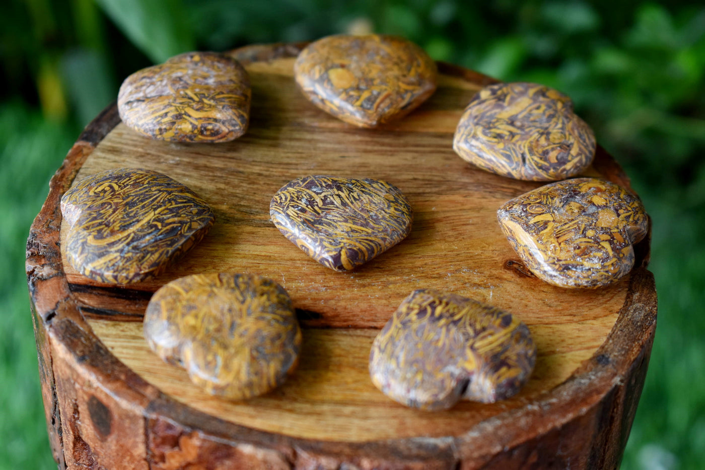 Elephant Jasper Heart Crystal, Puffy Mini 1 Inch Pocket Crystal Heart