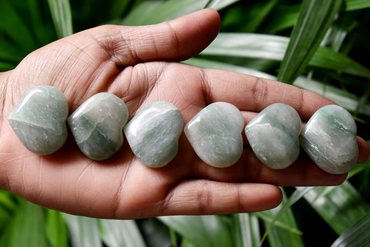 Green Aventurine Heart Crystal, Puffy Mini 1 Inch Pocket Crystal Heart