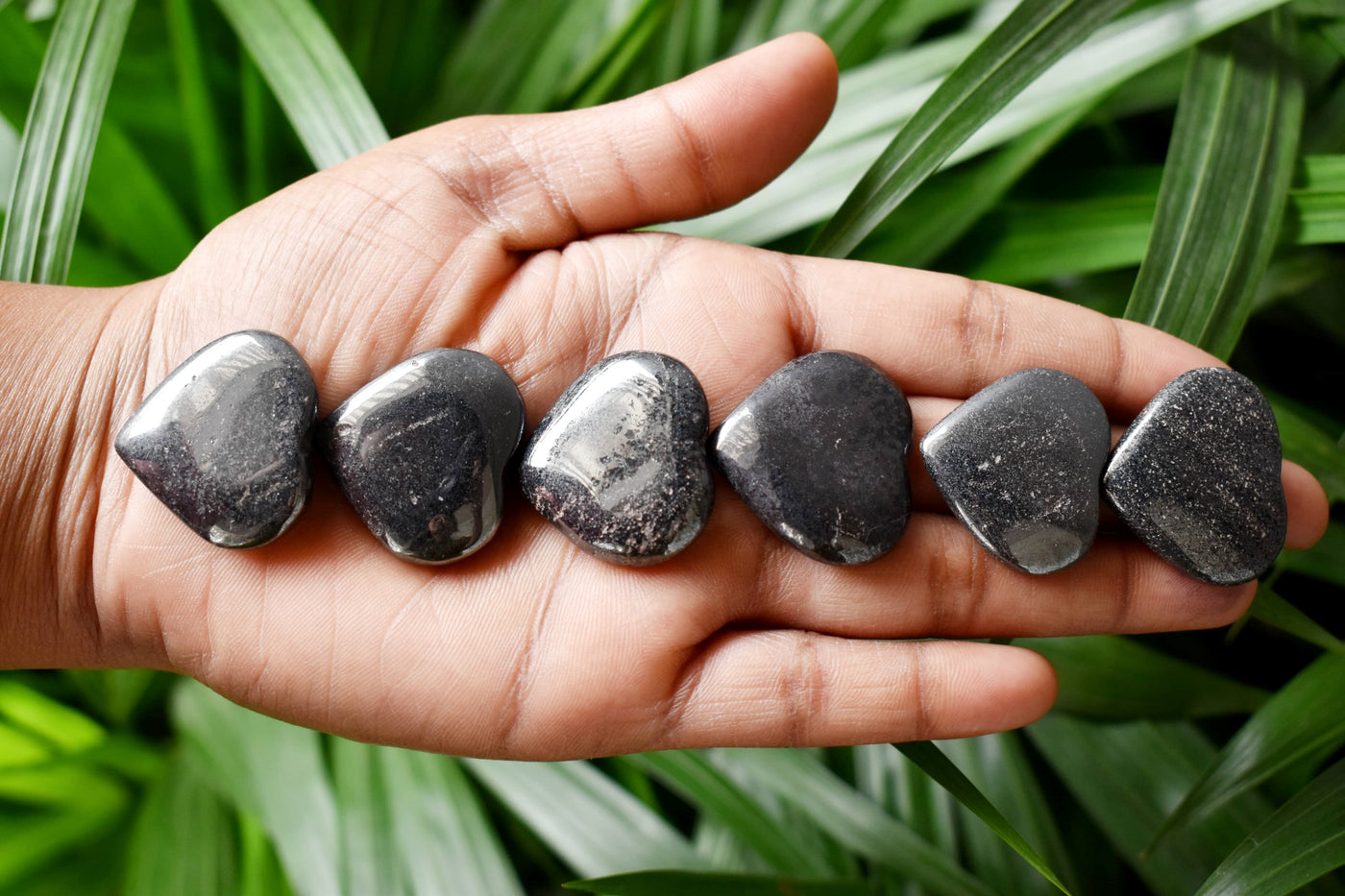 Hematite Heart Crystal, Puffy Mini 1 Inch Pocket Crystal Heart