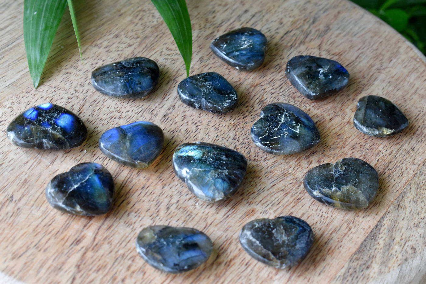 Labradorite Heart Crystal, Puffy Mini 1 Inch Pocket Crystal Heart