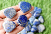 Lapis Lazuli Heart Crystal, Puffy Mini 1 Inch Pocket Crystal Heart