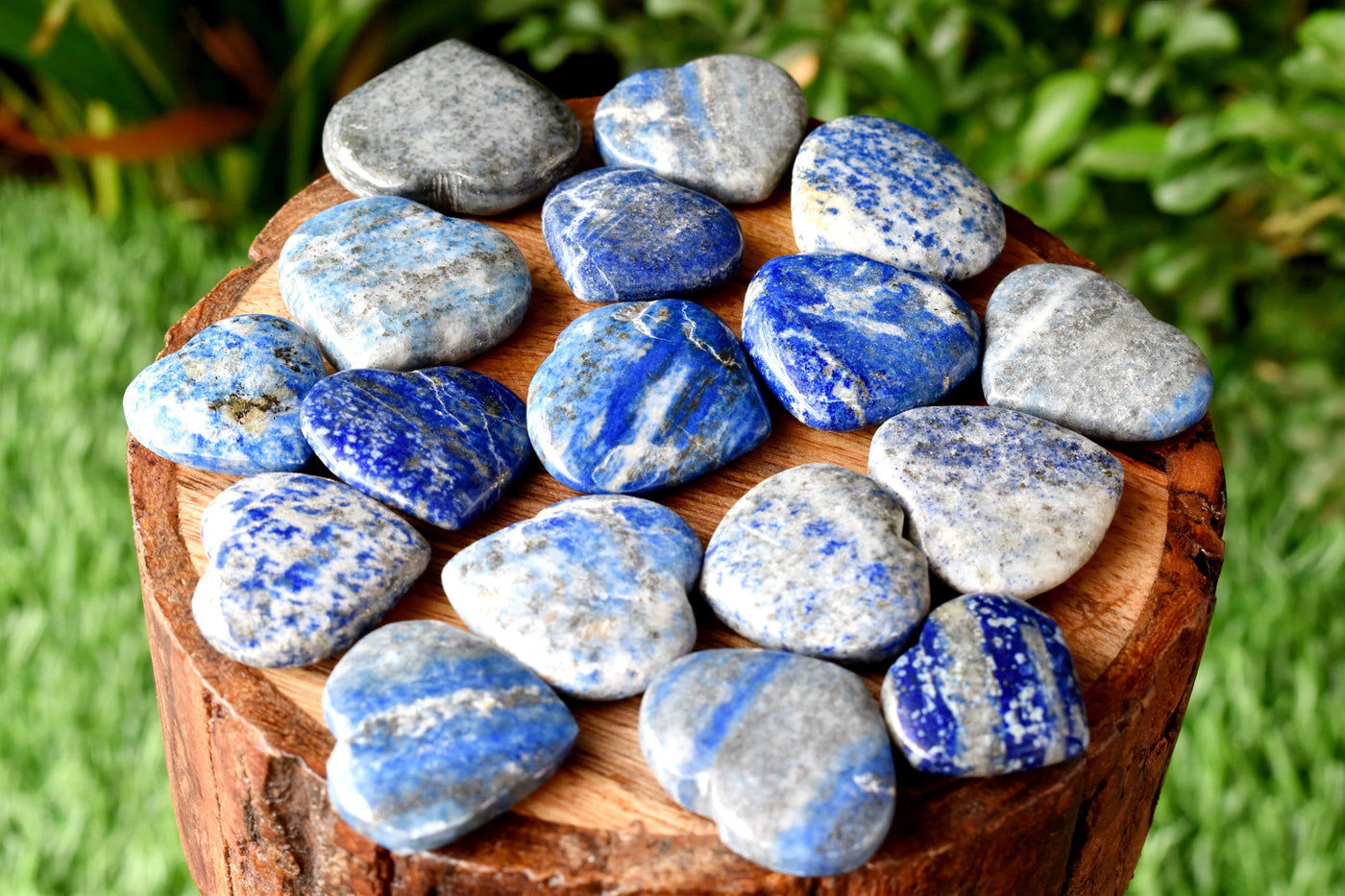 Lapis Lazuli Heart Crystal, Puffy Mini 1 Inch Pocket Crystal Heart