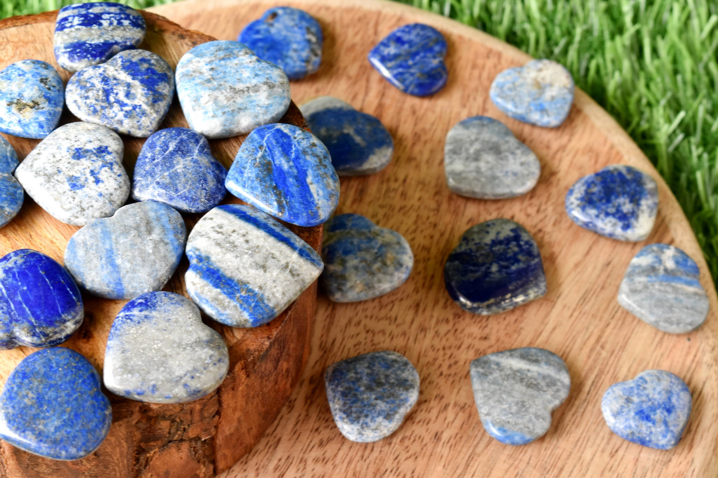 Lapis Lazuli Heart Crystal, Puffy Mini 1 Inch Pocket Crystal Heart