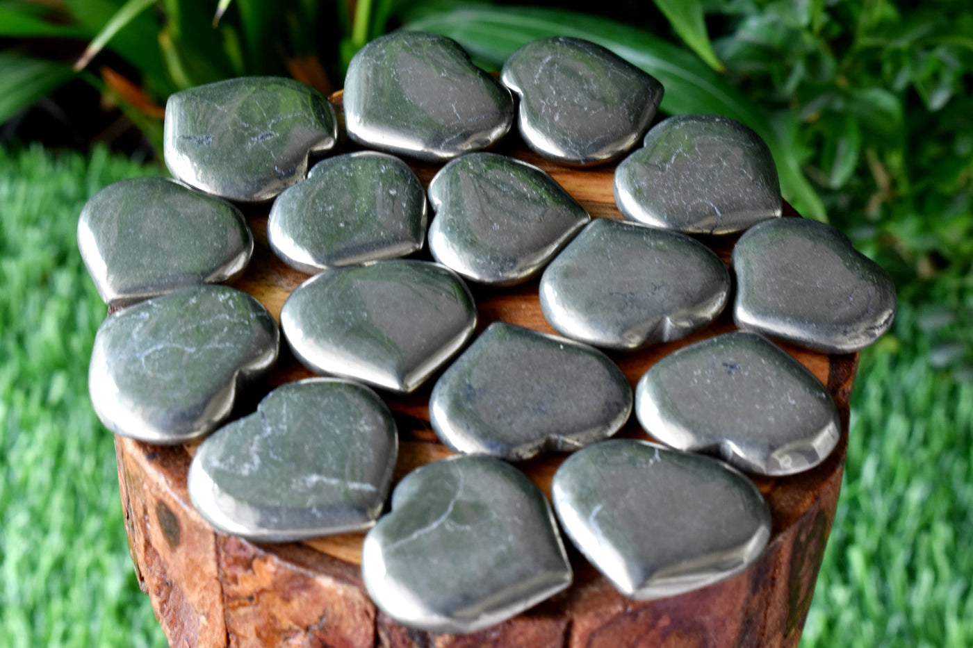 Pyrite Heart Crystal, Puffy Mini 1 Inch Pocket Crystal Heart