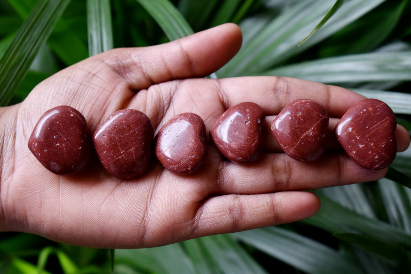 Red Jasper Heart Crystal, Puffy Mini 1 Inch Pocket Crystal Heart