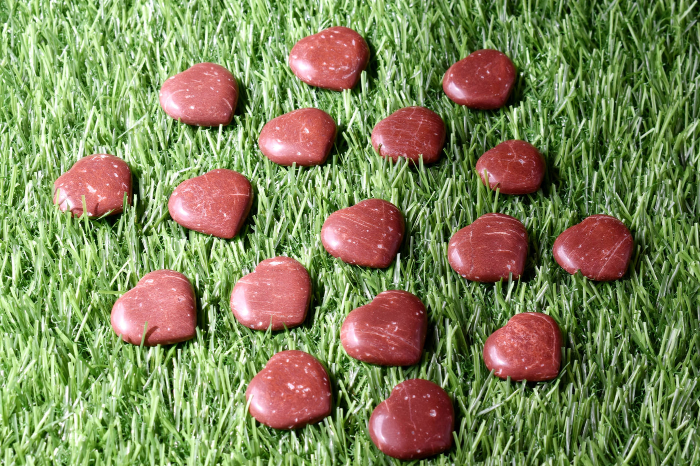 Red Jasper Heart Crystal, Puffy Mini 1 Inch Pocket Crystal Heart