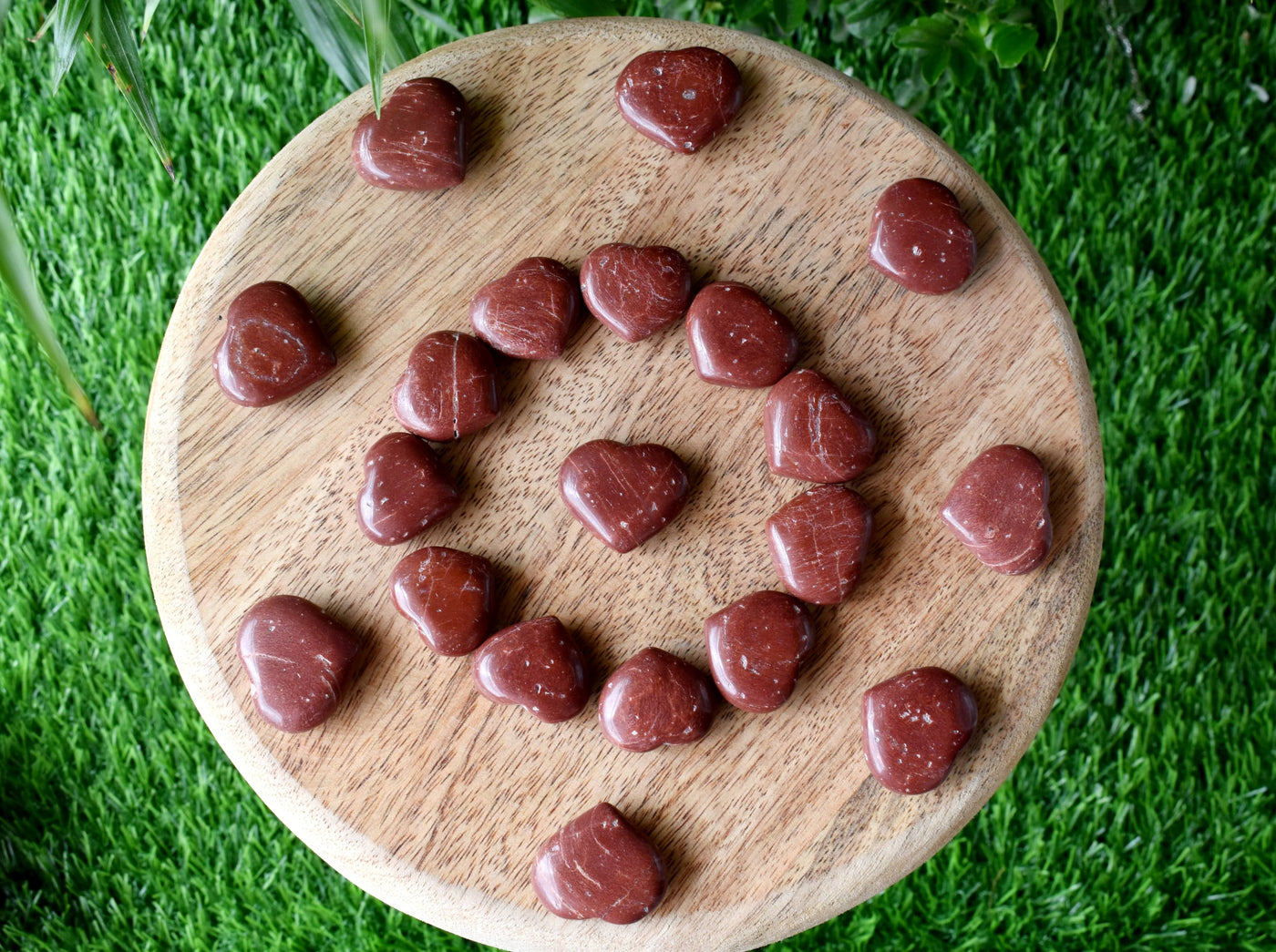 Red Jasper Heart Crystal, Puffy Mini 1 Inch Pocket Crystal Heart