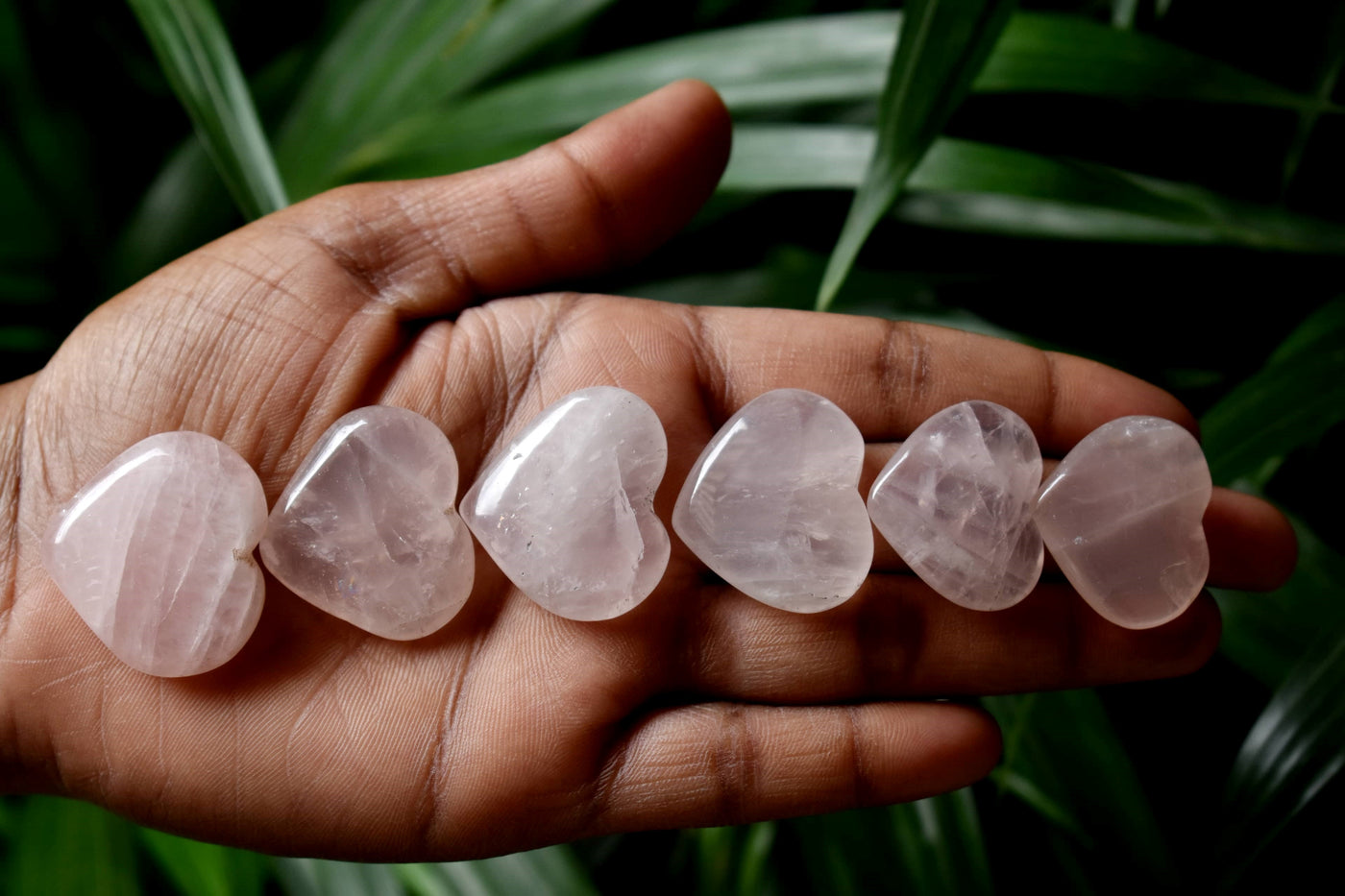 Rose Quartz Heart Crystal, Puffy Mini 1 Inch Pocket Crystal Heart