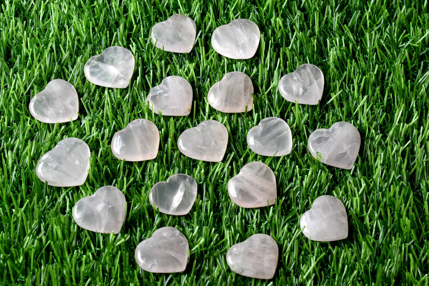 Rose Quartz Heart Crystal, Puffy Mini 1 Inch Pocket Crystal Heart