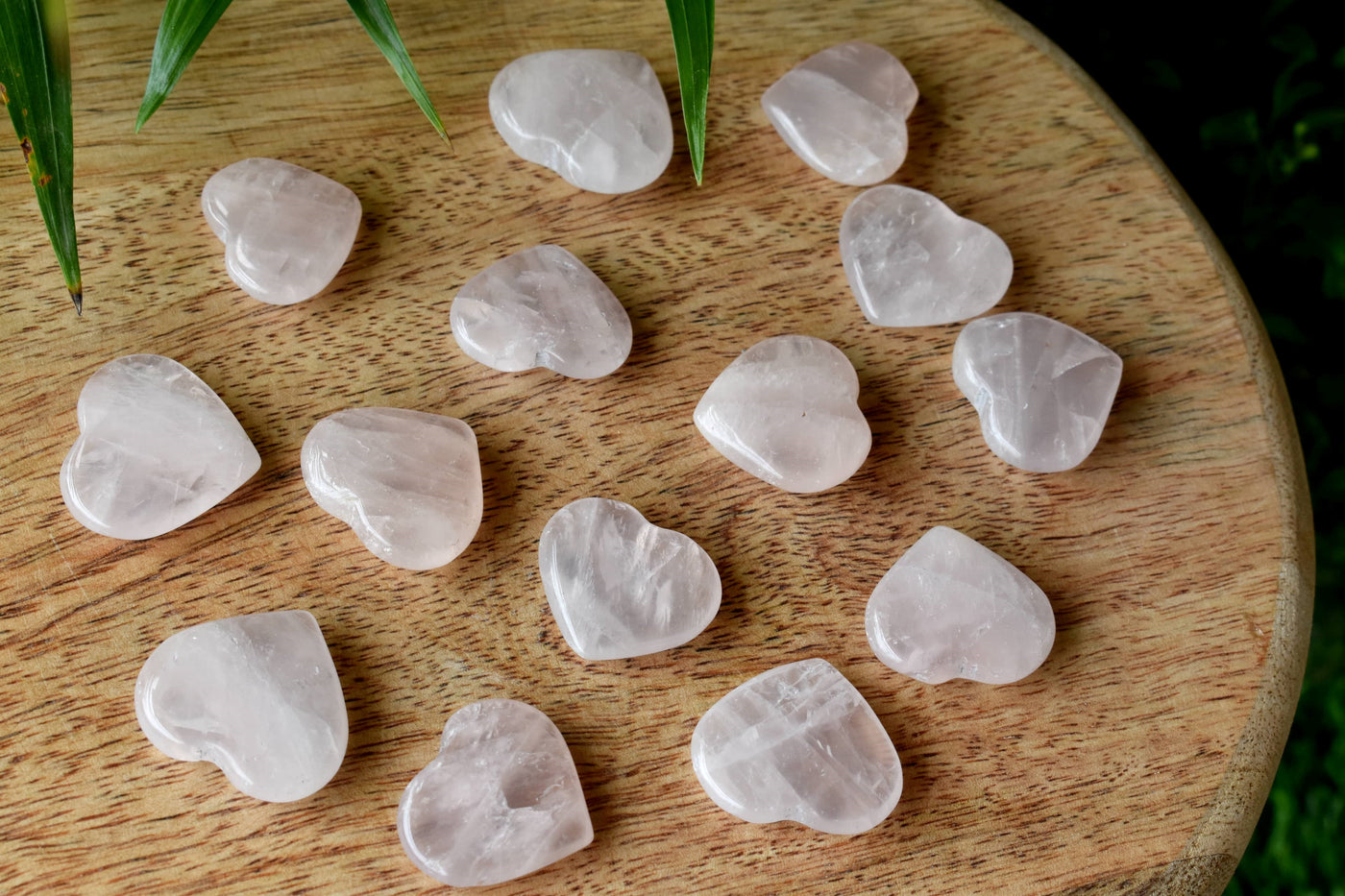 Rose Quartz Heart Crystal, Puffy Mini 1 Inch Pocket Crystal Heart