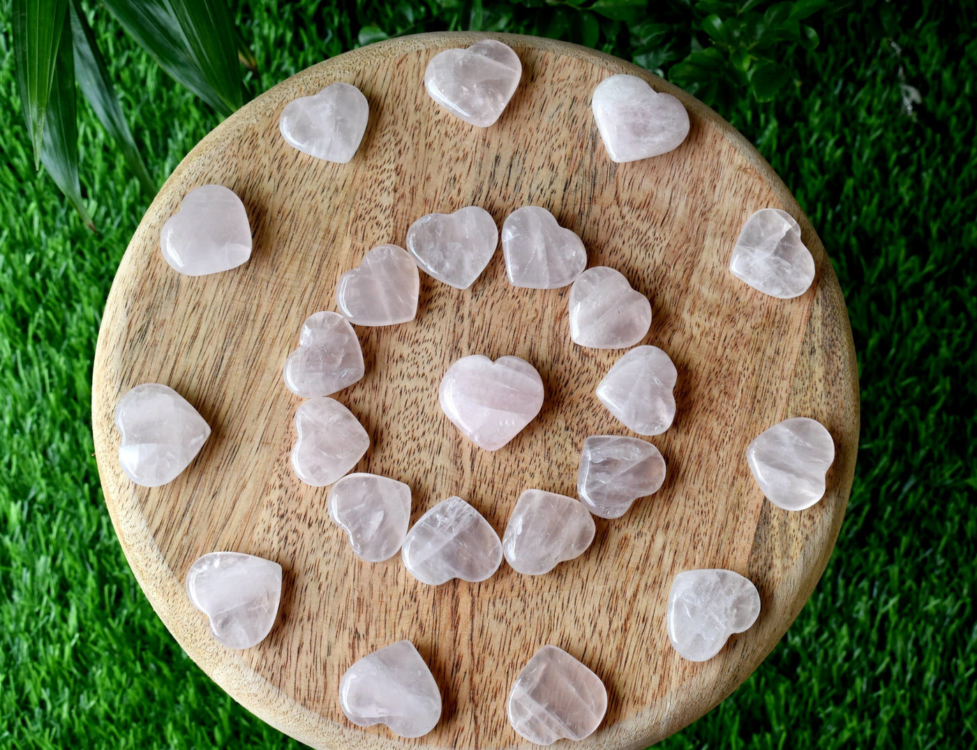 Rose Quartz Heart Crystal, Puffy Mini 1 Inch Pocket Crystal Heart