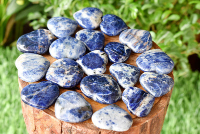 Sodalite Heart Crystal, Puffy Mini 1 Inch Pocket Crystal Heart