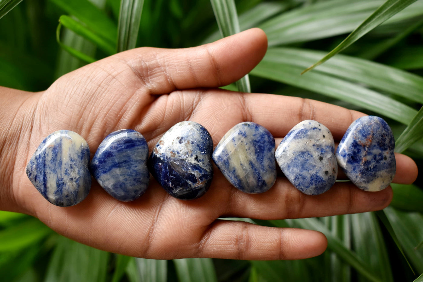 Sodalite Heart Crystal, Puffy Mini 1 Inch Pocket Crystal Heart