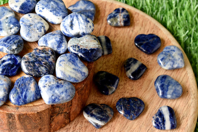 Sodalite Heart Crystal, Puffy Mini 1 Inch Pocket Crystal Heart