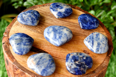 Sodalite Heart Crystal, Puffy Mini 1 Inch Pocket Crystal Heart