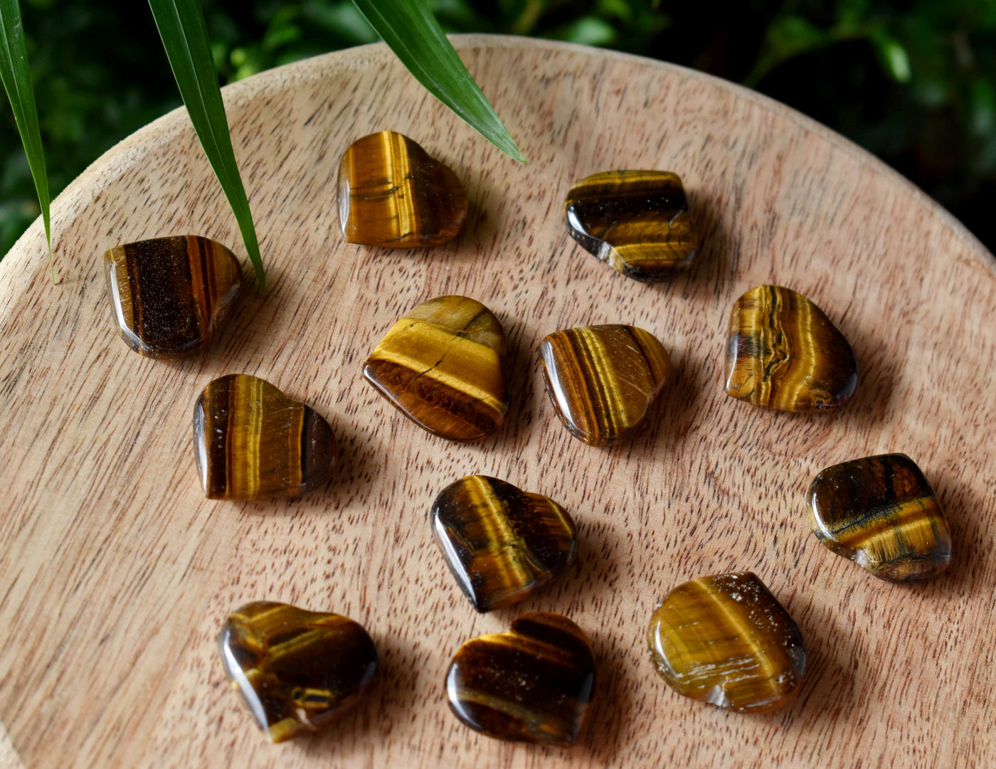 Tiger Eye Heart Crystal, Puffy Mini 1 Inch Pocket Crystal Heart