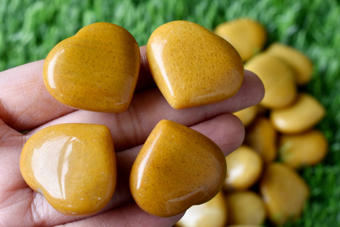 Yellow Aventurine Heart Crystal, Puffy Mini 1 Inch Pocket Crystal Heart