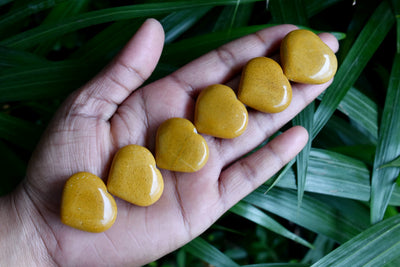 Yellow Aventurine Heart Crystal, Puffy Mini 1 Inch Pocket Crystal Heart