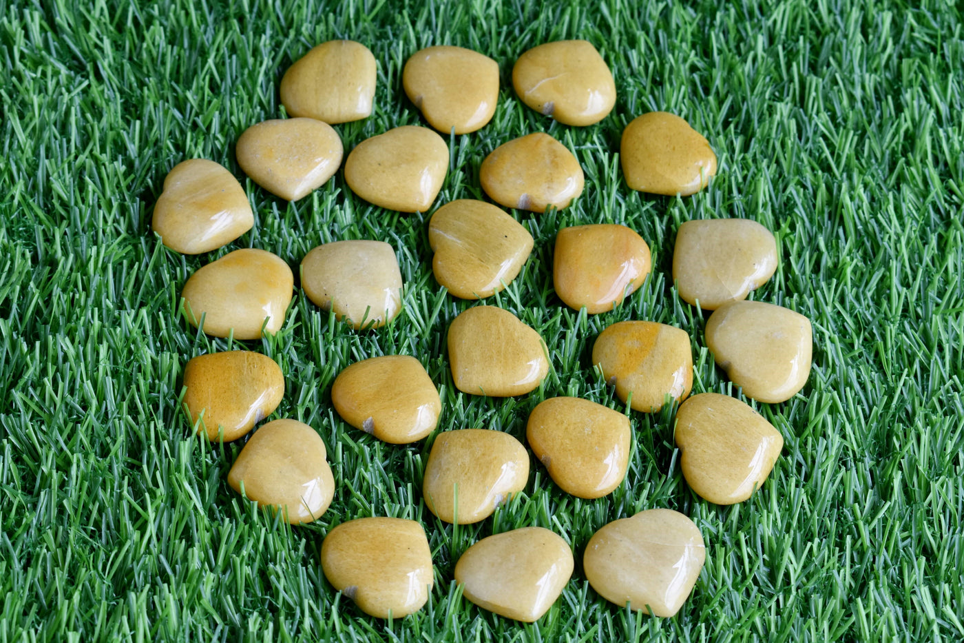 Yellow Aventurine Heart Crystal, Puffy Mini 1 Inch Pocket Crystal Heart