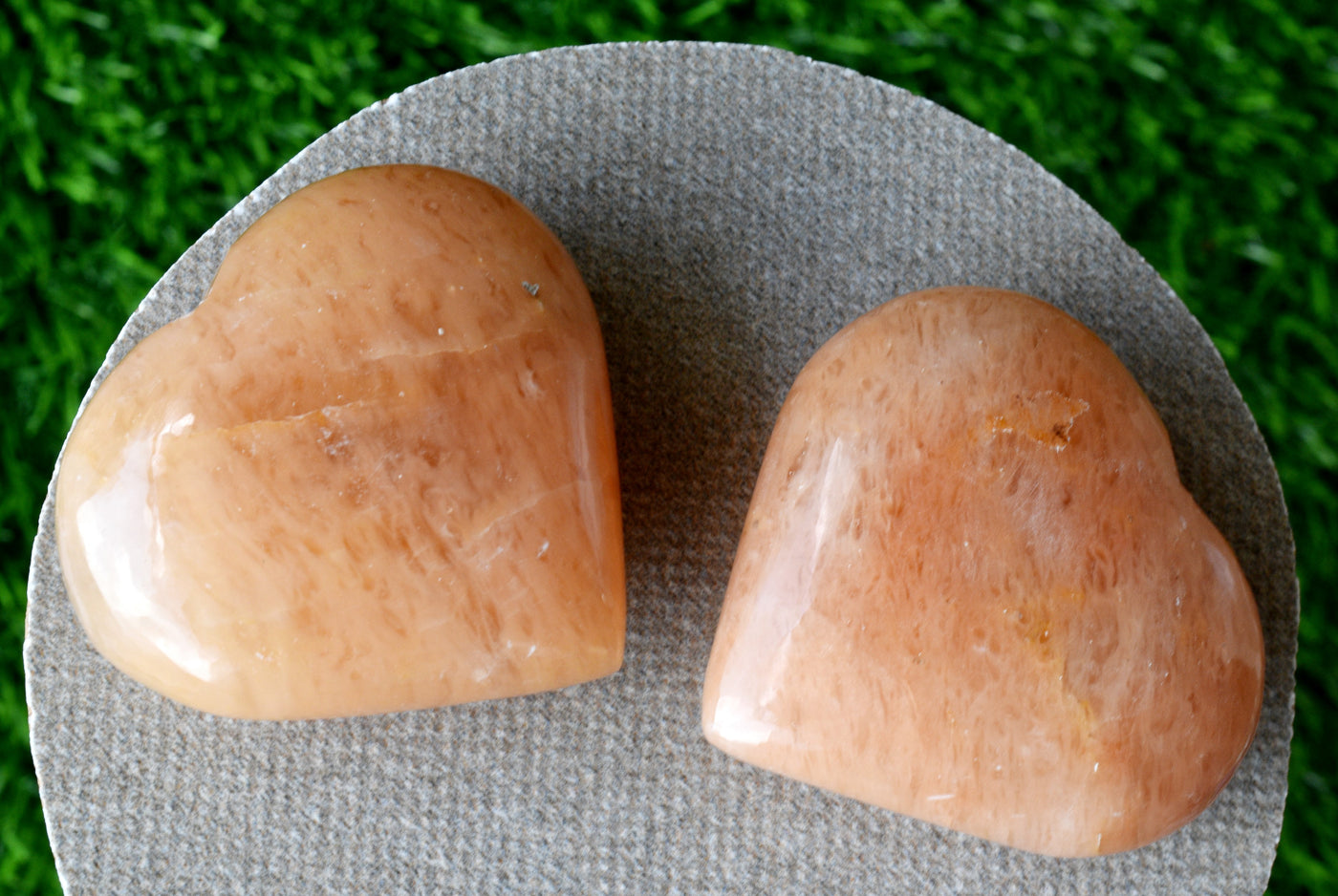 Polished Orange Aventurine Heart Crystal, Puffy Mini 2 Inch Pocket Crystal Heart