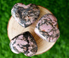 Polished Rhodonite Heart Crystal, 2 Inch Pocket Heart Large Puffy Crystal Heart