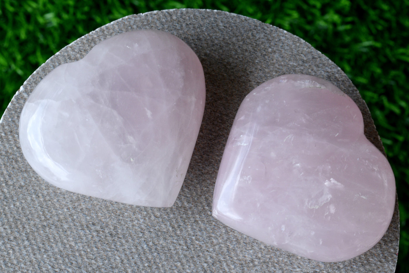 Polished Rose Quartz Heart Crystal, Puffy Mini 2 Inch Pocket Crystal Heart