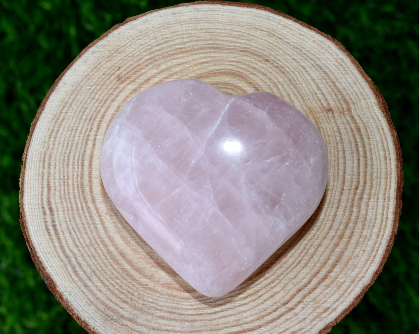 Polished Rose Quartz Heart Crystal, Puffy Mini 2 Inch Pocket Crystal Heart