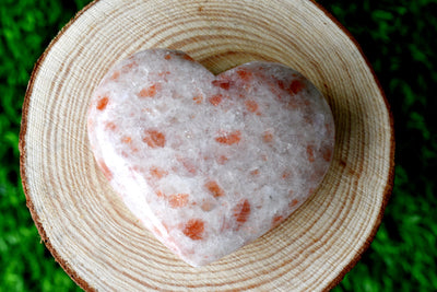 Polished Sunstone Heart Crystal, Puffy Mini 2 Inch Pocket Crystal Heart