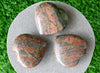 Polished Unakite Heart Crystal, Puffy Mini 2 Inch Pocket Crystal Heart