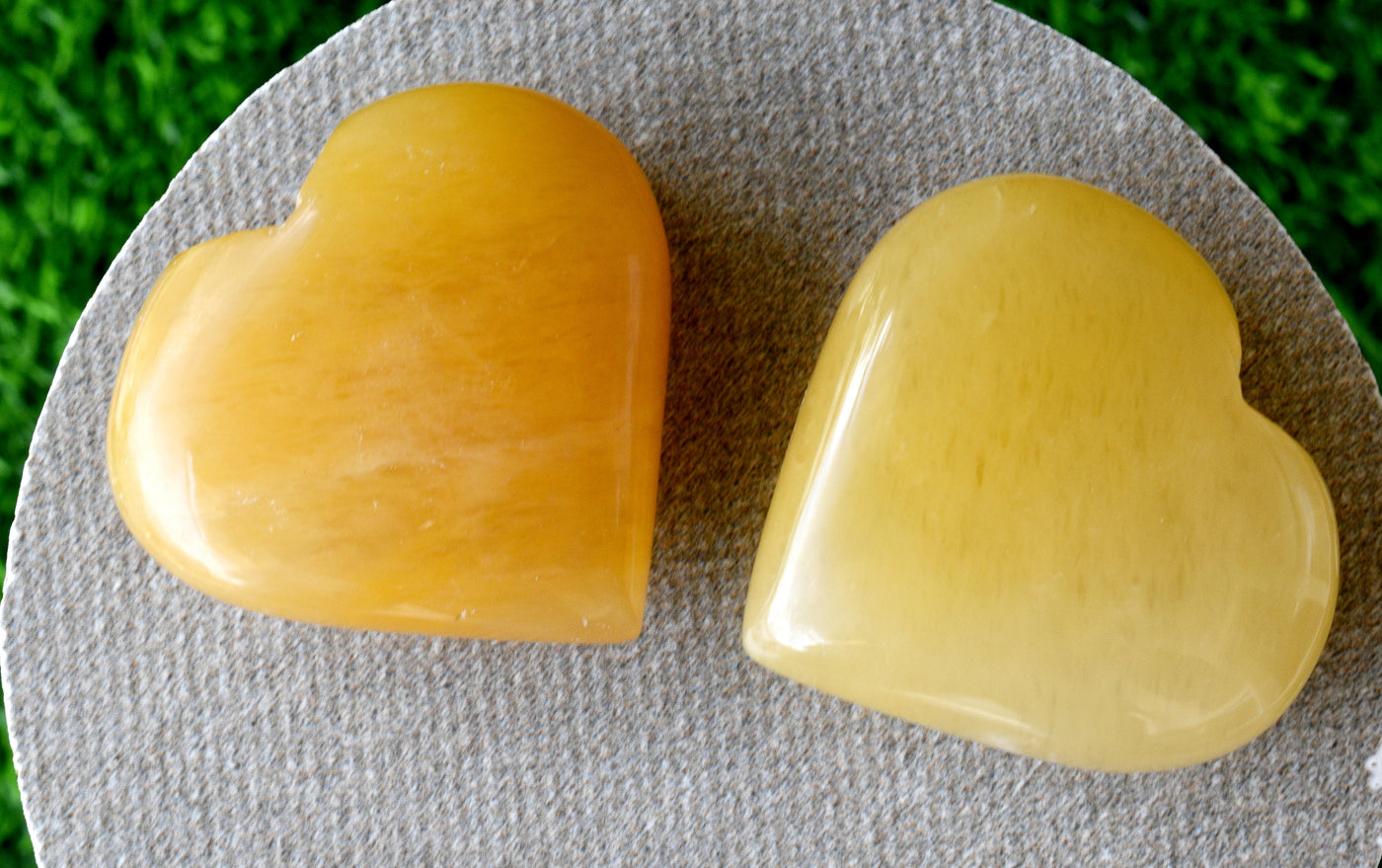 Polished Yellow Aventurine Heart Crystal, Puffy Mini 2 Inch Pocket Crystal Heart