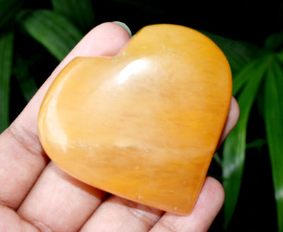 Polished Yellow Aventurine Heart Crystal, Puffy Mini 2 Inch Pocket Crystal Heart