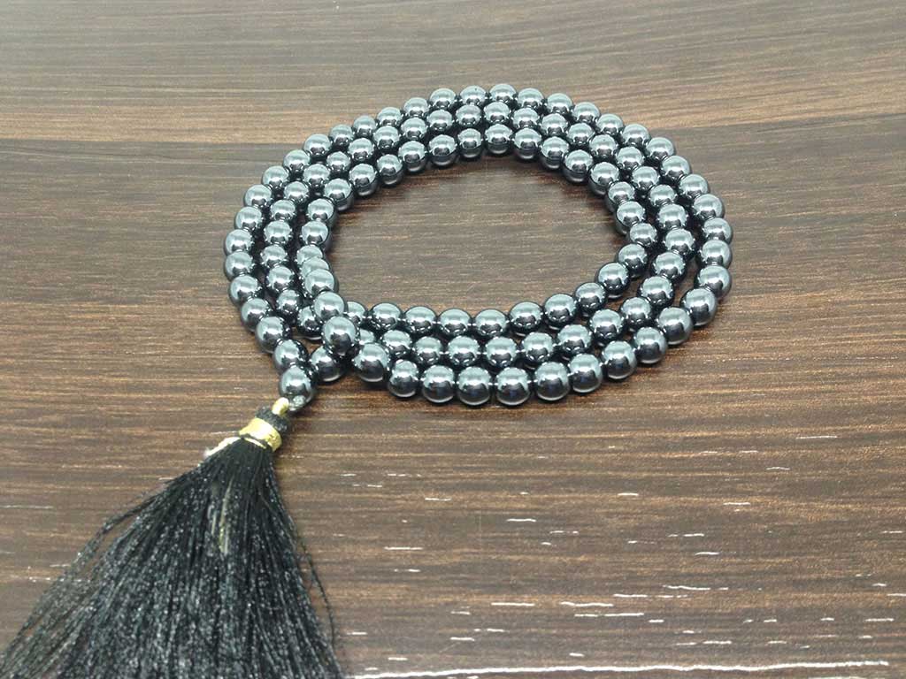 Natural 6mm Hematite Mala With 108 Prayer Beads