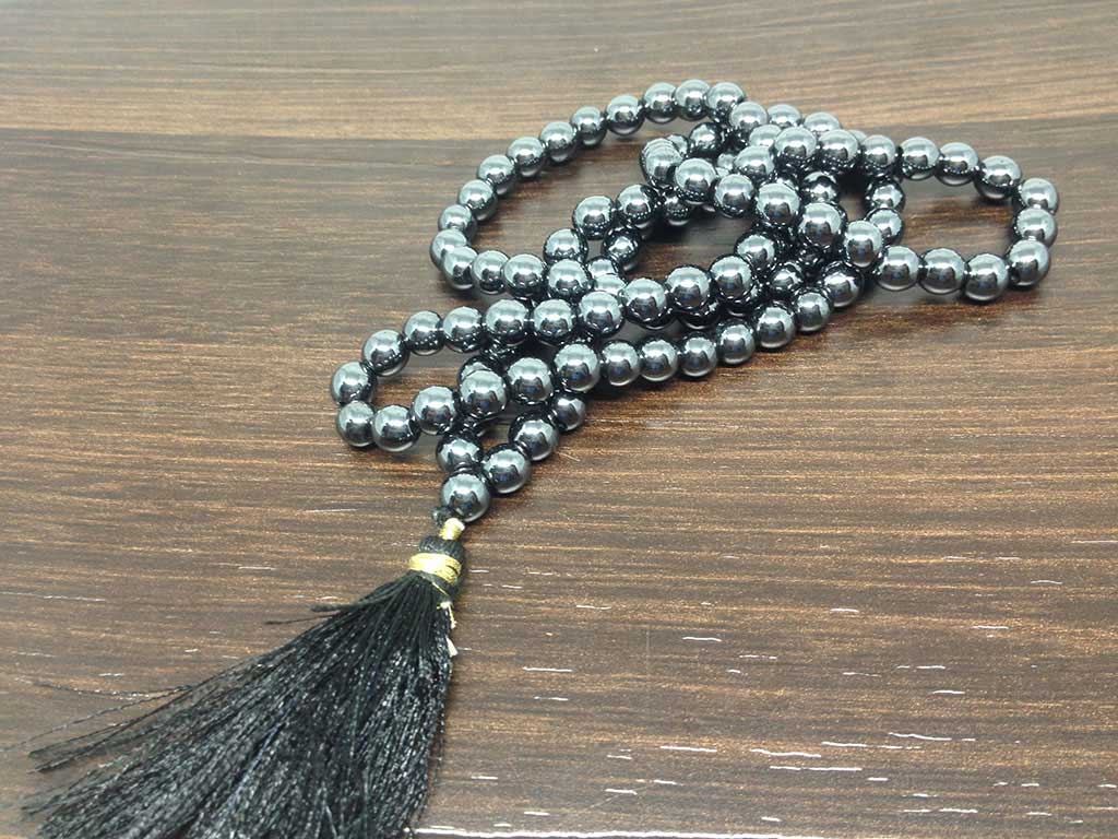 Natural 6mm Hematite Mala With 108 Prayer Beads