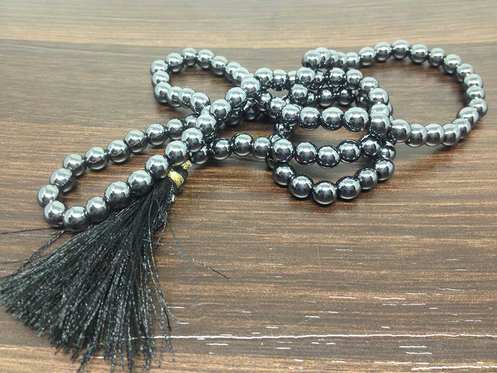 Natural 6mm Hematite Mala With 108 Prayer Beads